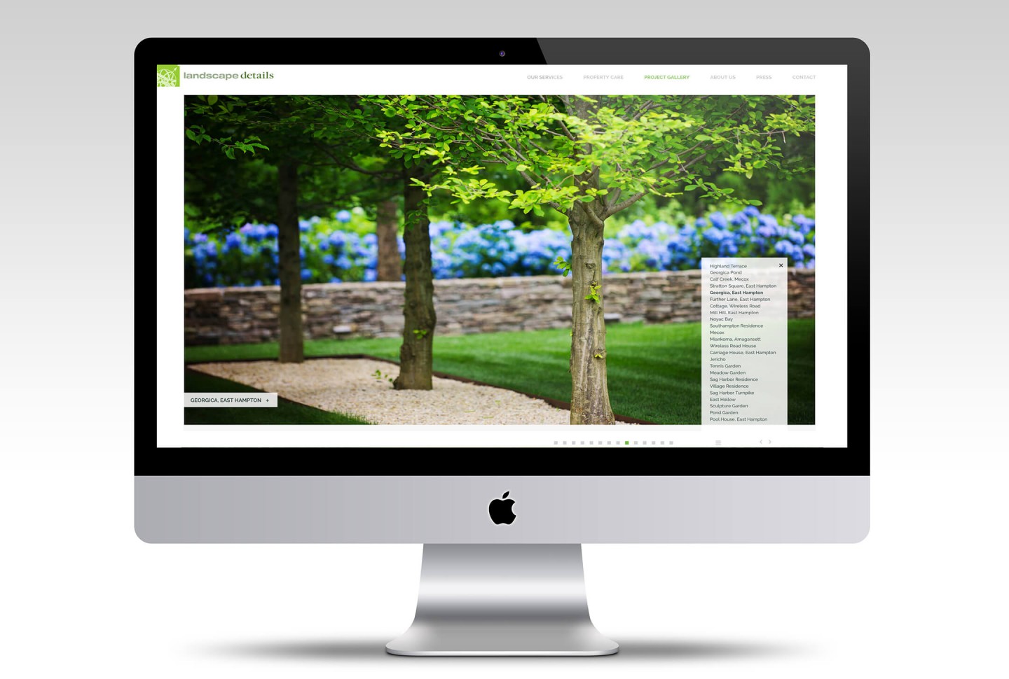 Landscape Details desktop web design view