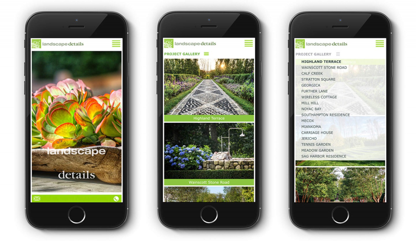 Landscape Details mobile responsive web design views